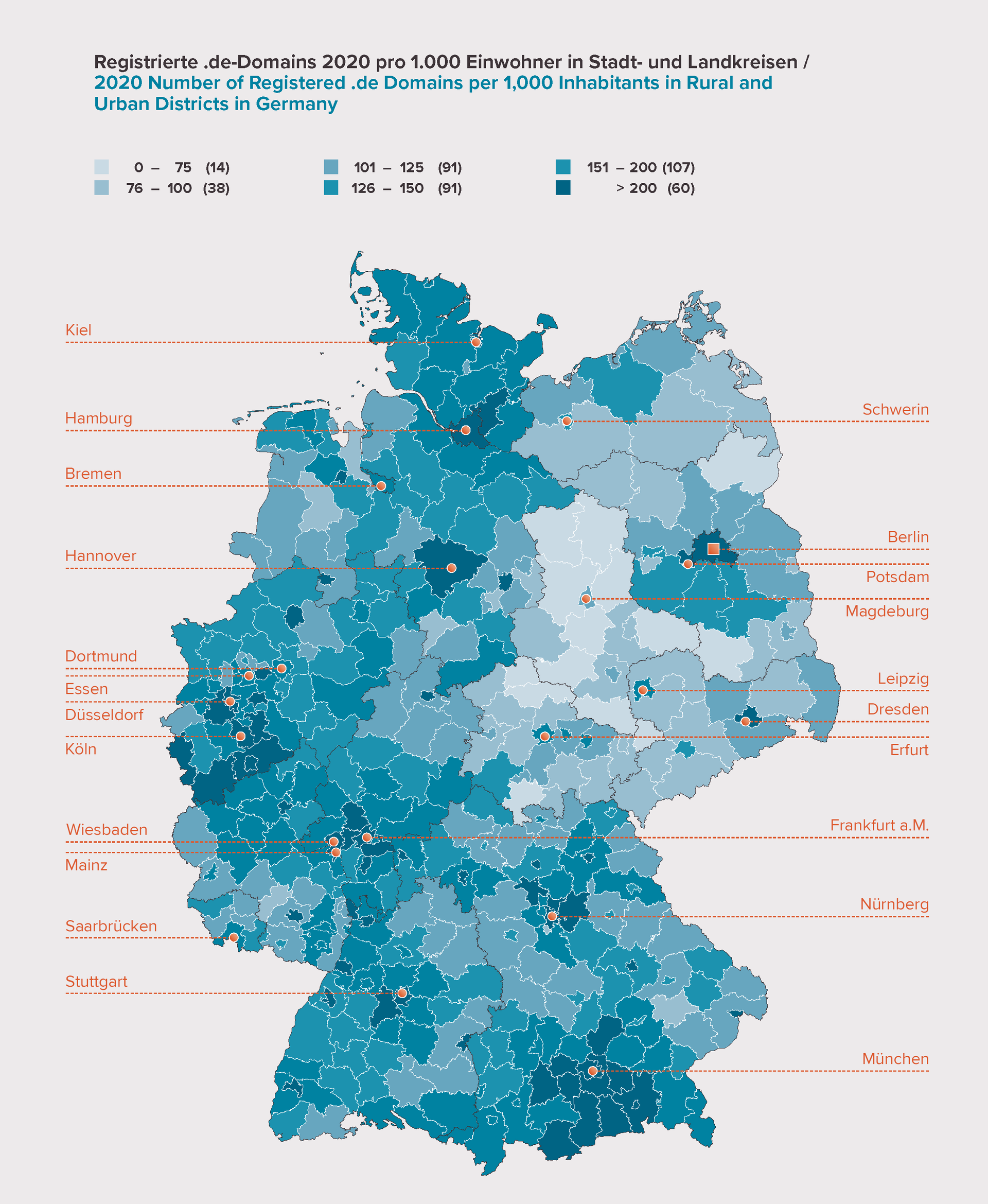 Domainlandkarte 2020 per 1.000 EW